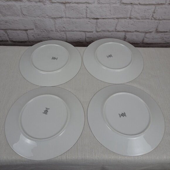Noritake Blue Charm Flowers 4-Set Dinner Plates Platinum Trim - Picture 8 of 12
